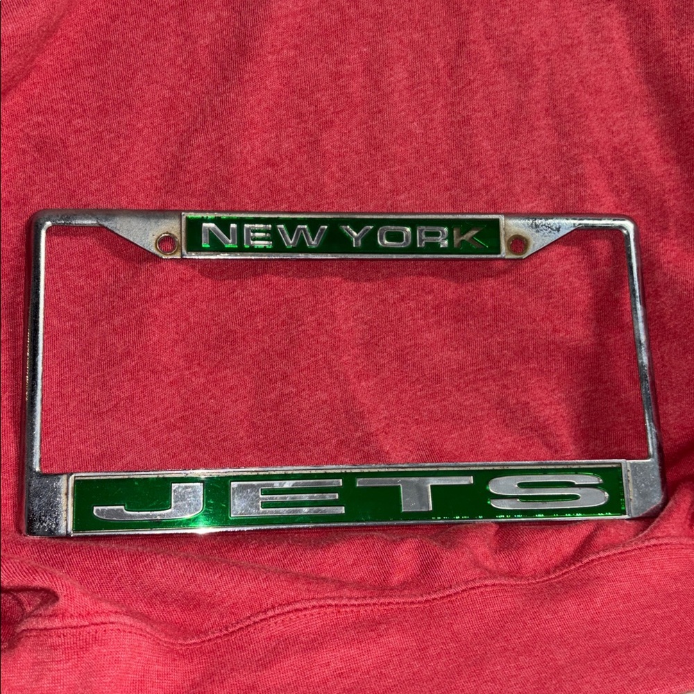 New York Jets Chrome Metal License Plate Frame